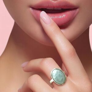 Sterling silver Milky  Aquamarine ring size 7 3/4  🆕